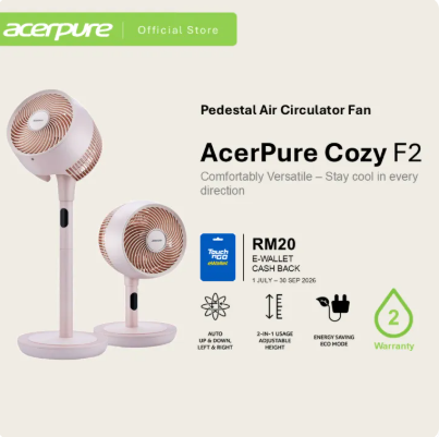 AcerPure Cozy F2 20W Air Circulator Fan - Beige / Pink / White