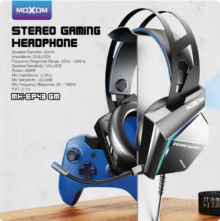 RGB GAMING HEADSET WITH MIC - MOXOM MX-EP43